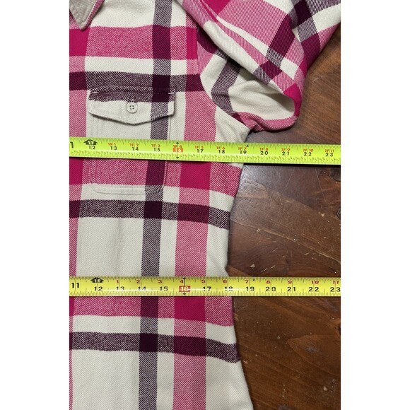 Patagonia Organic Cotton Sz 8 Button Down Shirt Pink Purple Plaid Preppy Comfy - Picture 7 of 12